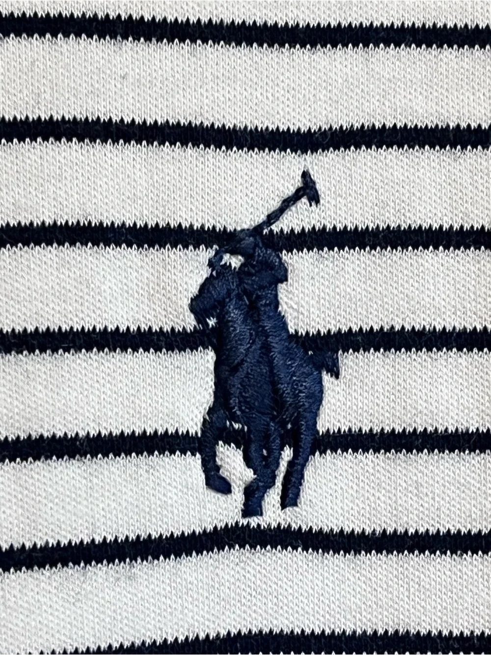 Polo Ralph Lauren Men's XL White Striped 100% Cotton Short Sleeve Navy Pony EUC